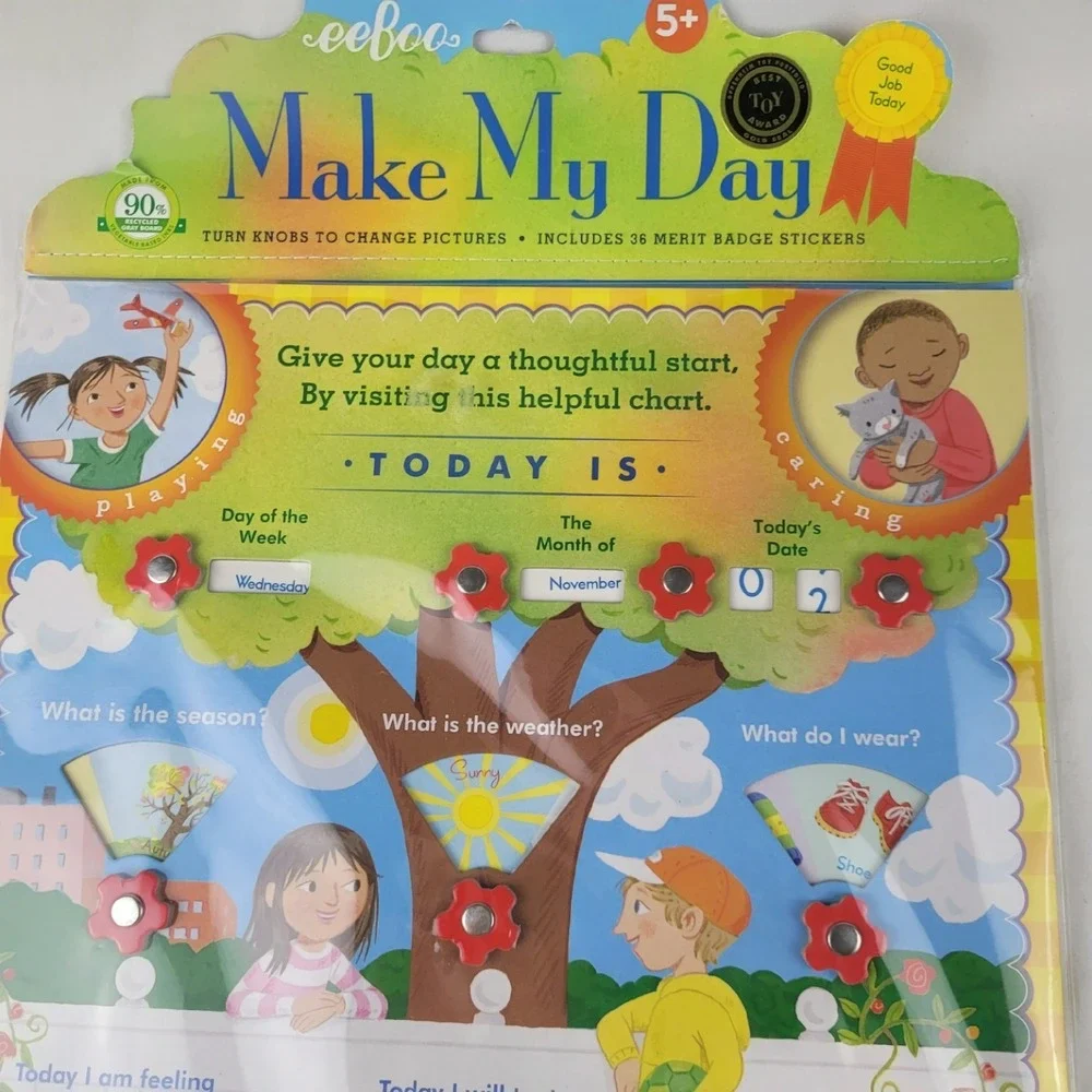 eeBoo Make My Day Interactive Chart Kids Daily Calendar Weather Season Stickers